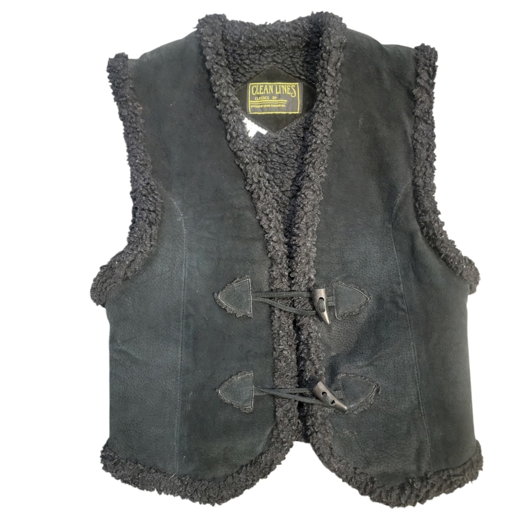 Clean Lines Clasaic By Division Of Nevad Fashion Inc Vintage Leather Vest Sz S